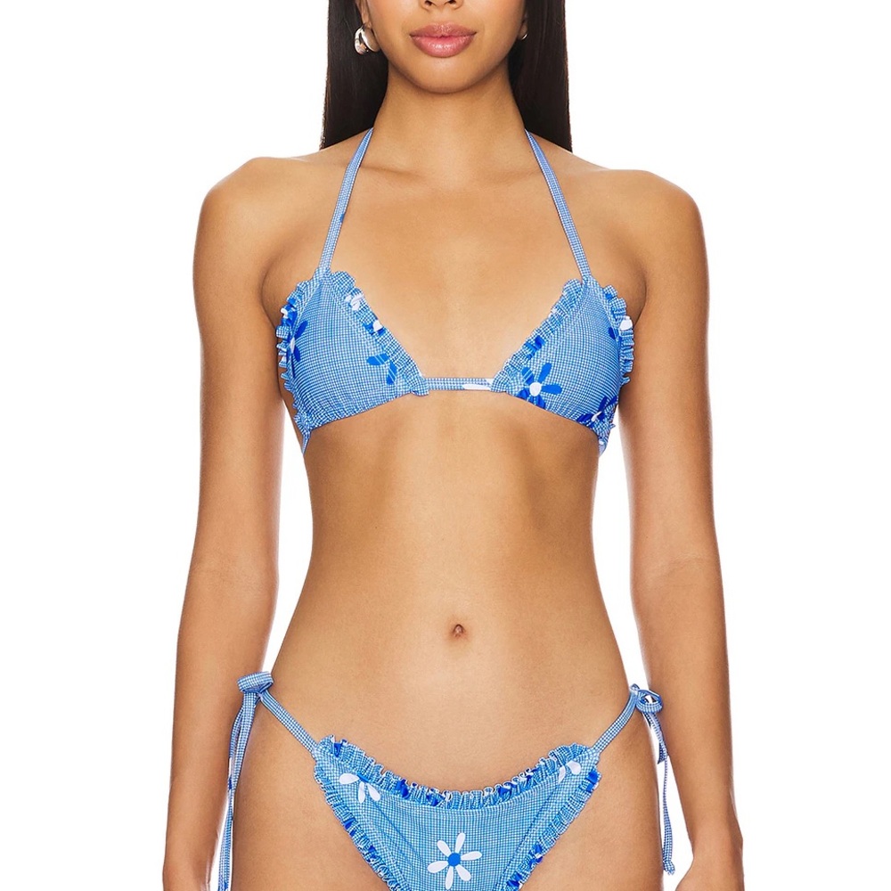 Chic Blue Floral Bikini Set